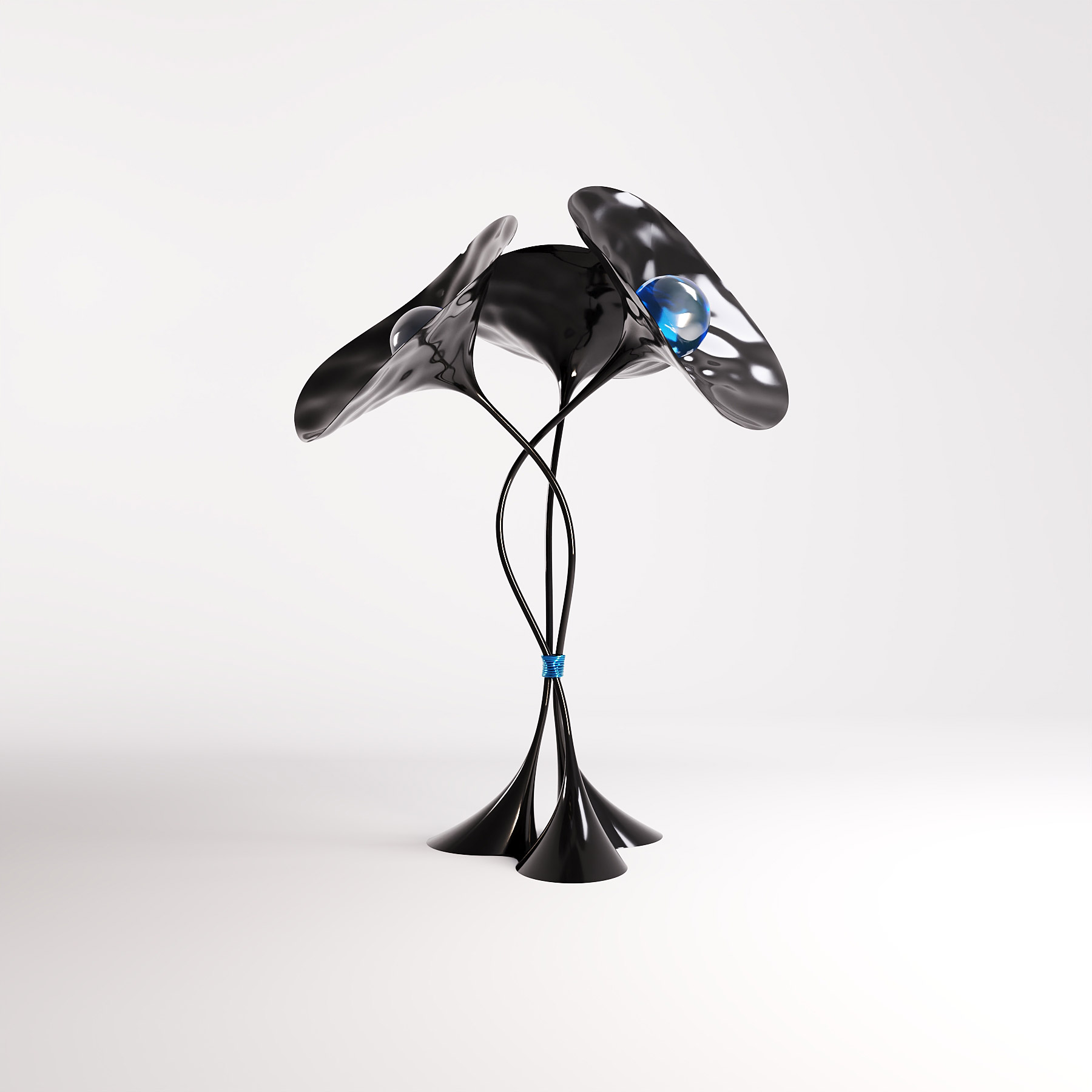 Lumos — A floor lamp inspired by a bouquet of three flowers