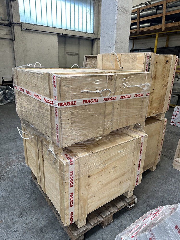 Macaron packed in its custom-built wooden crate
