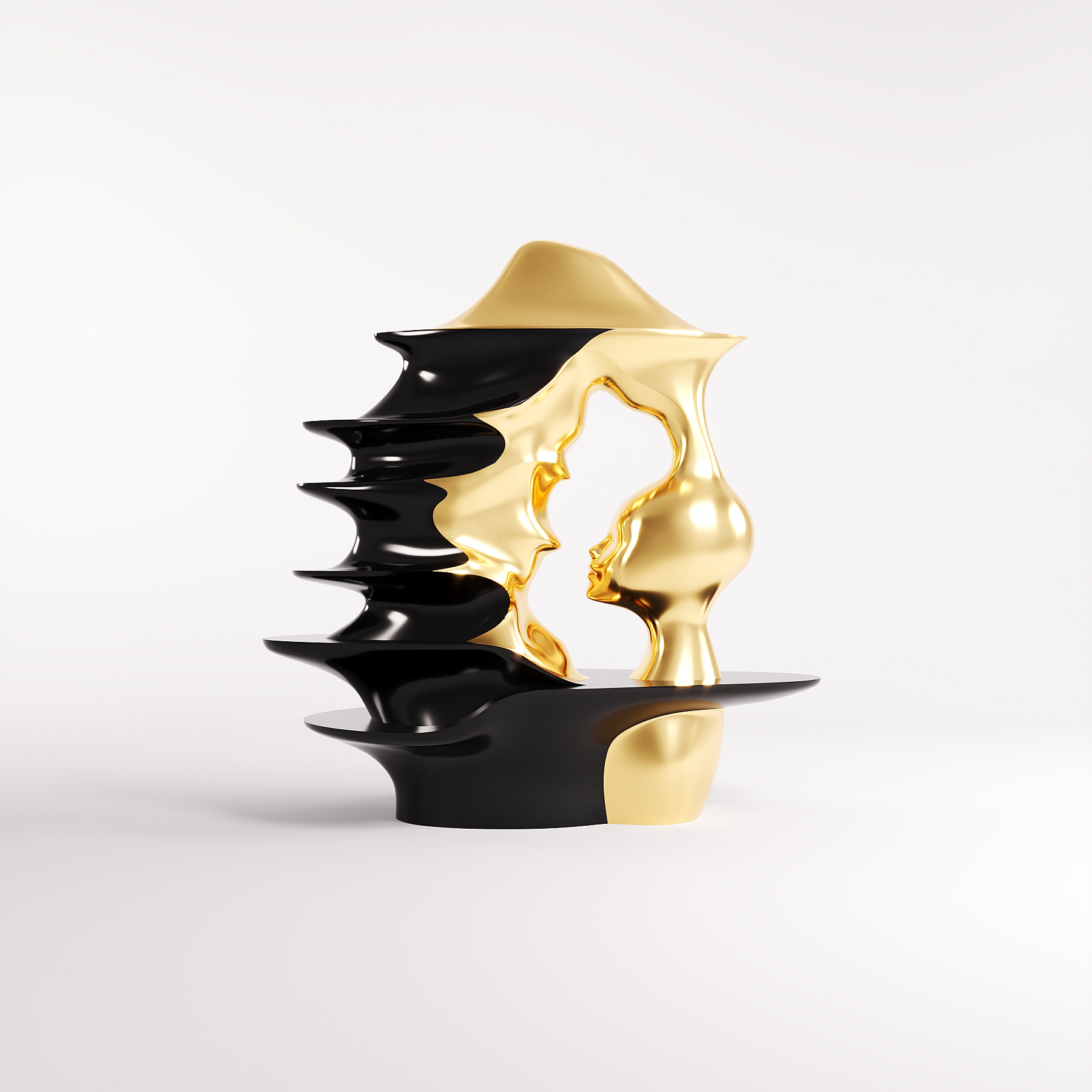 Musa — The bookcase inspired by the tension between two faces almost touching