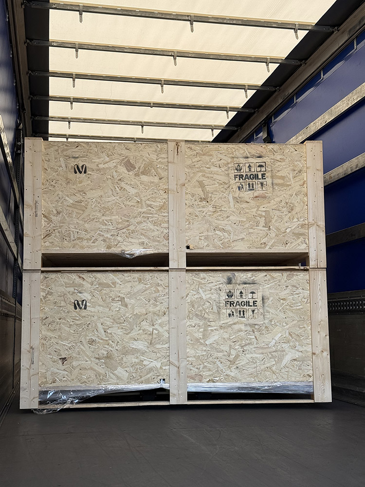 Fagiolo imballato nella sua cassa di legno su misura