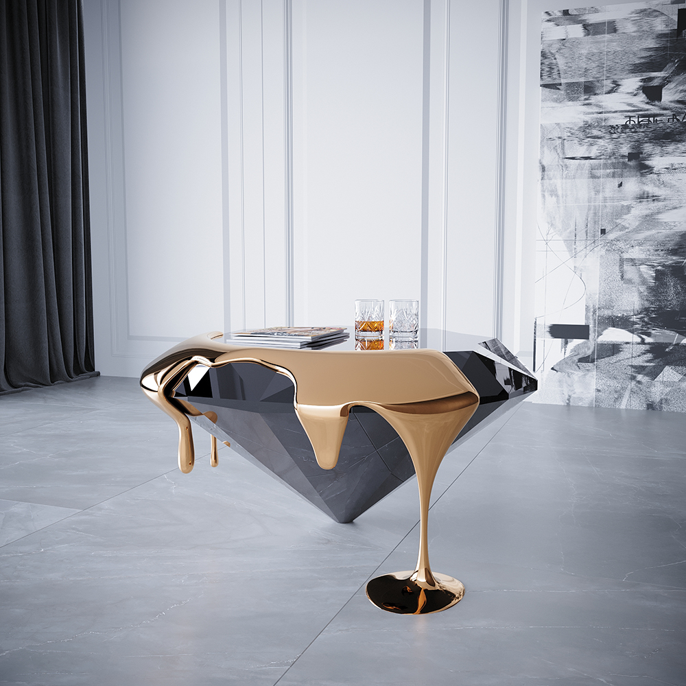Sierra il tavolino da caffè di design ispirato ai diamanti